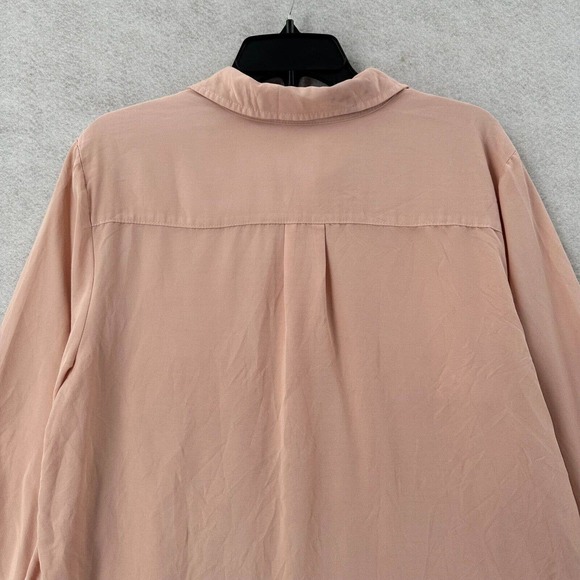 Chicos Button Shirt Womens 2 (US Large) Blush Pink Roll Tab Sleeves - Picture 9 of 15
